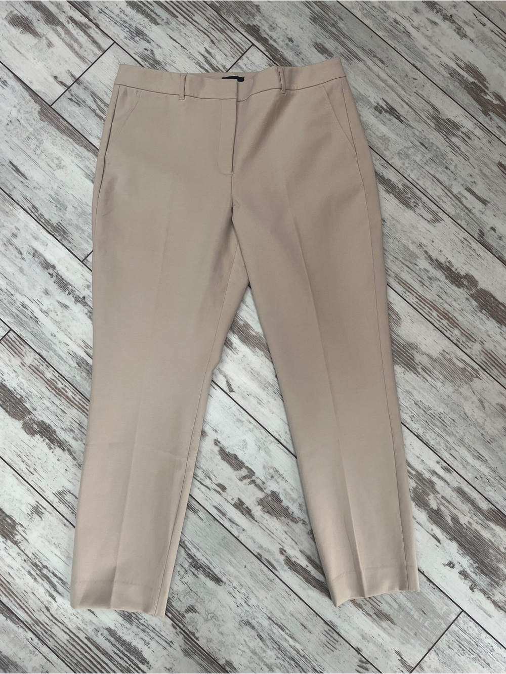 White House Black Market Beige Slim Ankle Trousers Womens 14L Comfort Stretch - Picture 7 of 14